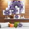 Designart - Purple Fractal Pattern with Circles - Abstract Canvas Art Print